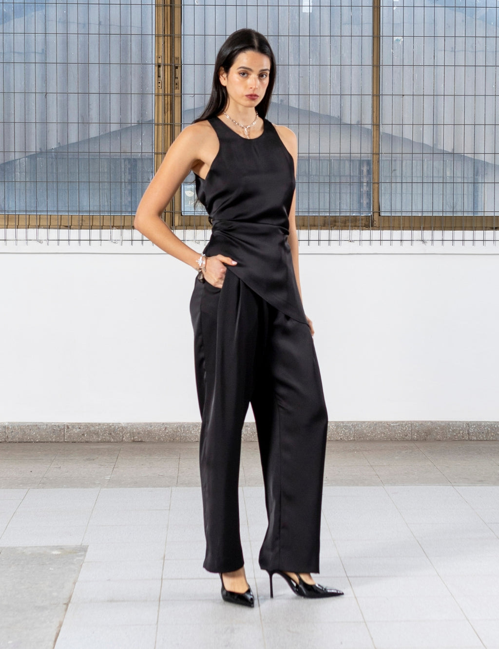 Blusa Raso Celina Negro