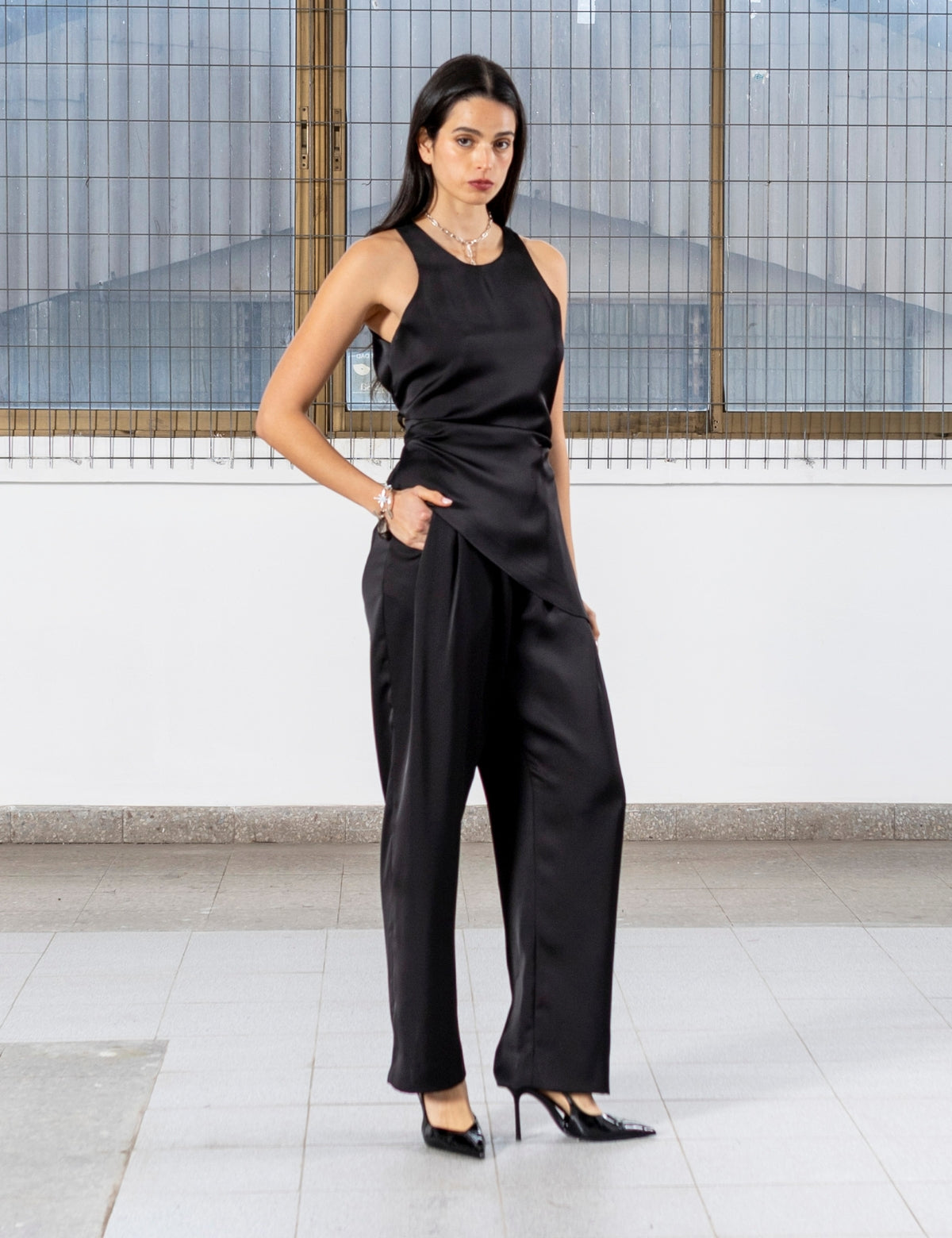 Blusa Raso Celina Negro
