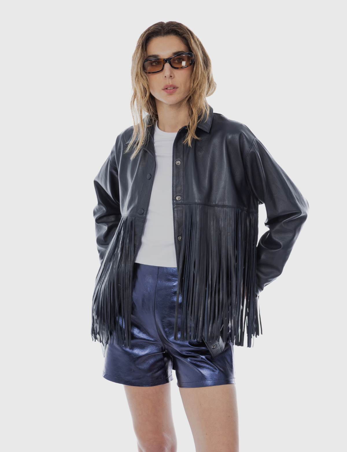 Short Bali Azul Metalizado