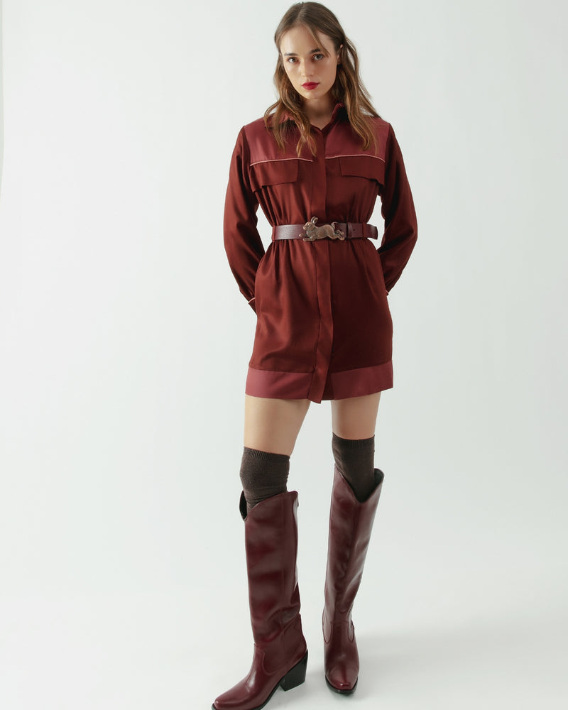 Vestido viscosa Roxette Burdeo