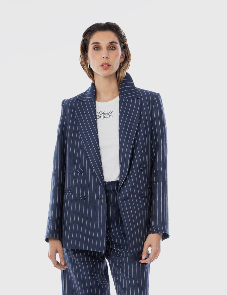 Blazer Orion Azul Marino Rayado