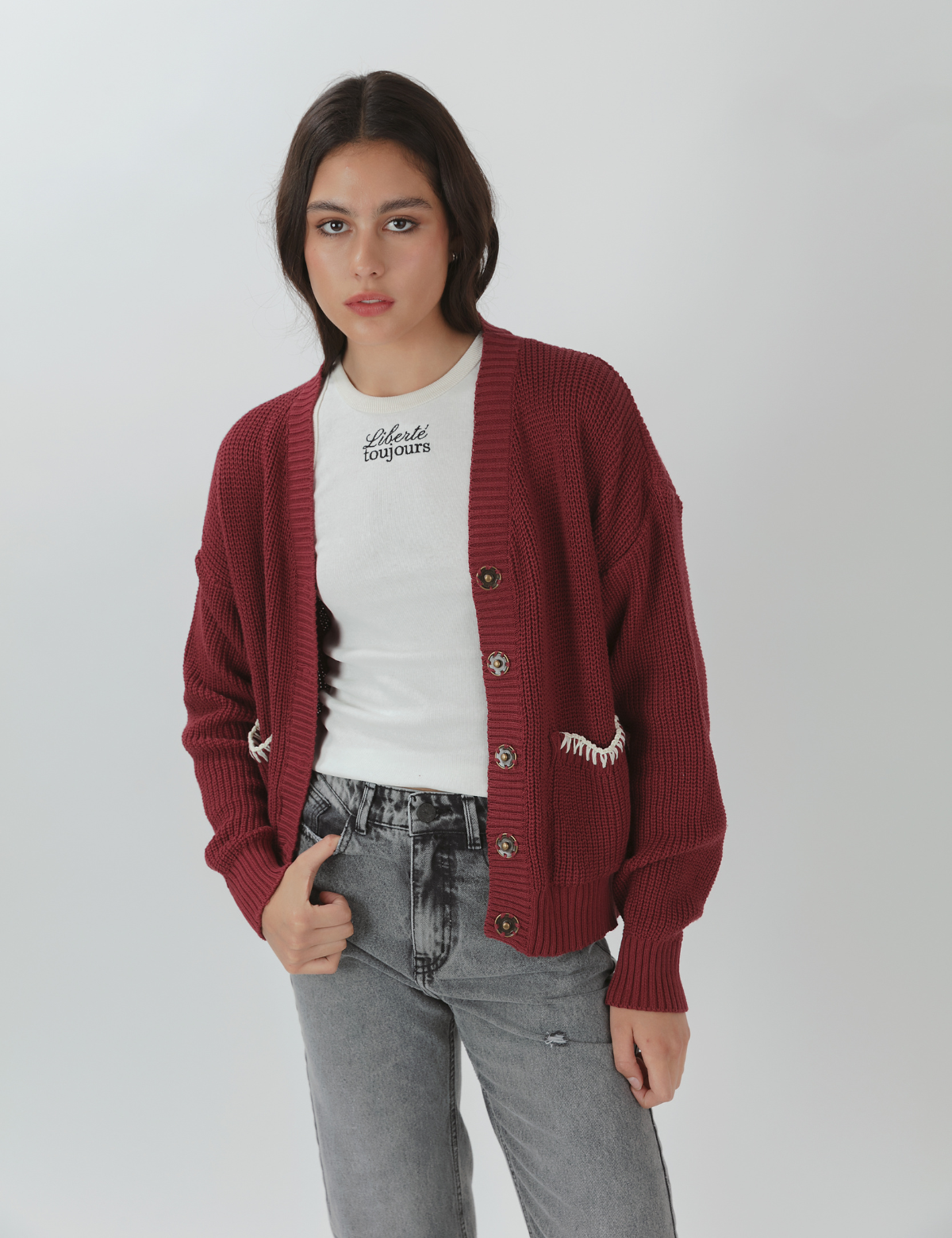 Tejido Algodón Trix Granate