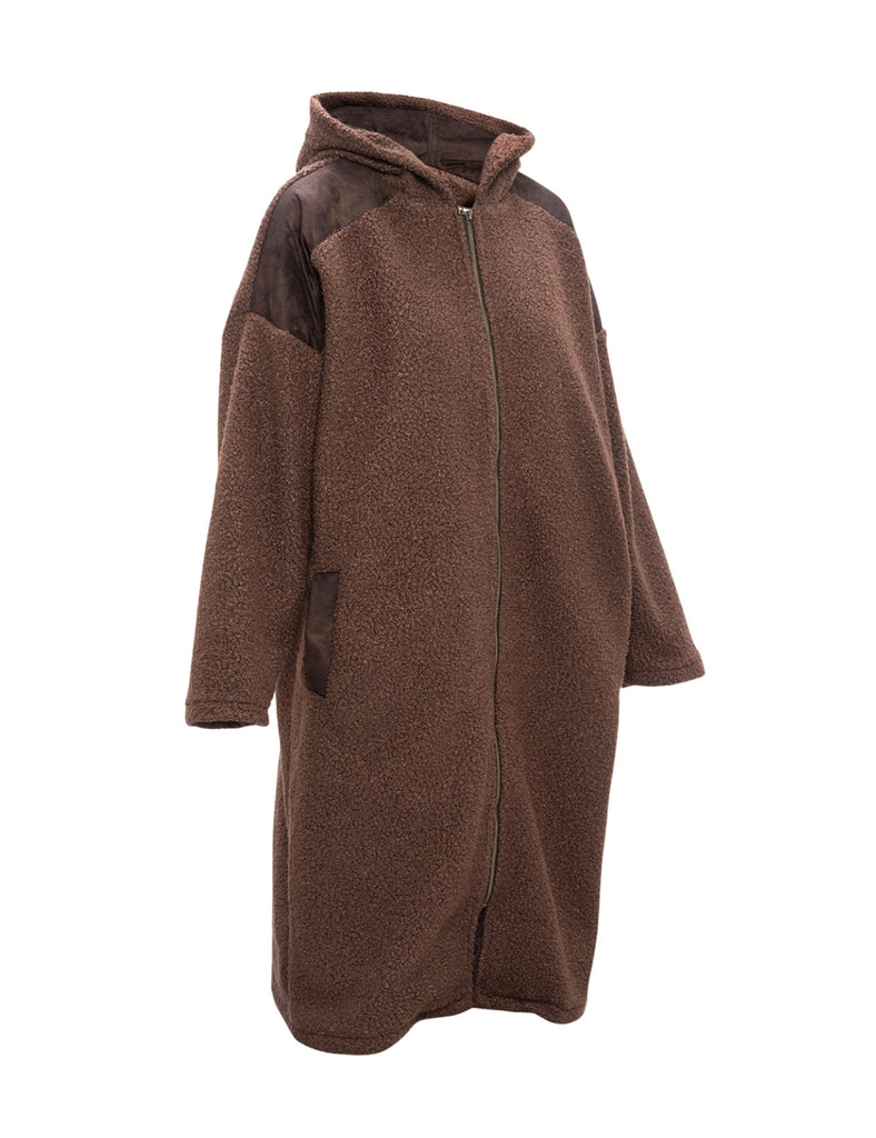 Abrigo corderito Ariel café