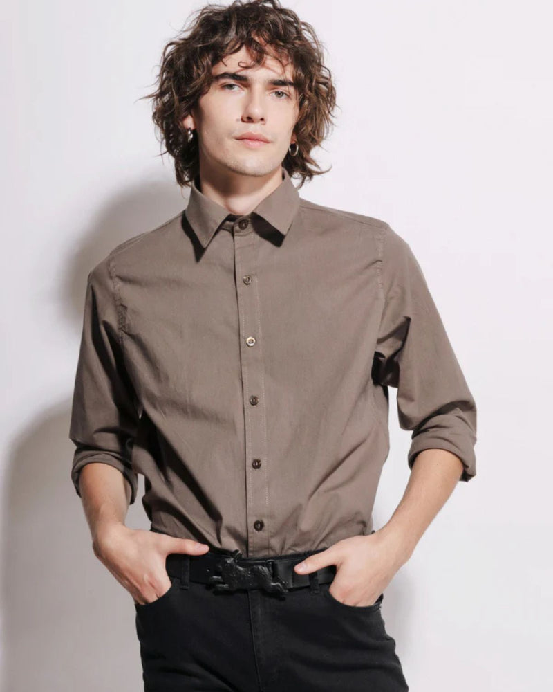 Camisa algodón Hendrix Café
