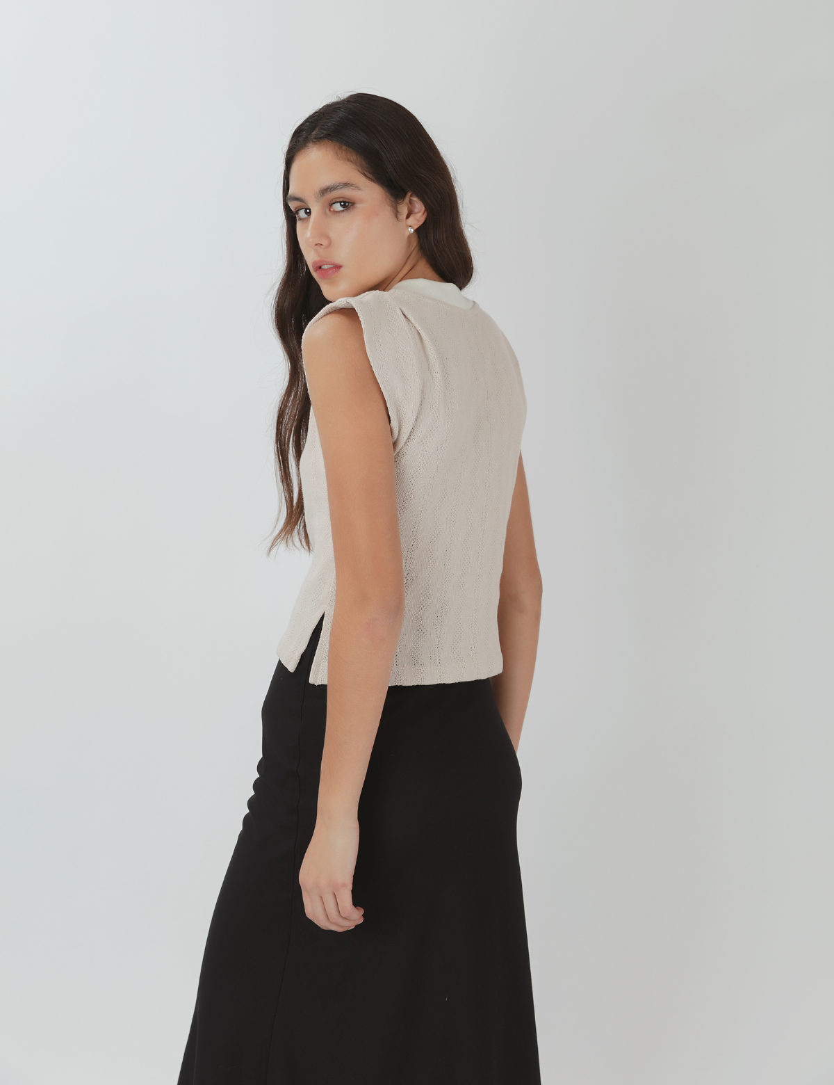 Polera tejida Saskia Hielo