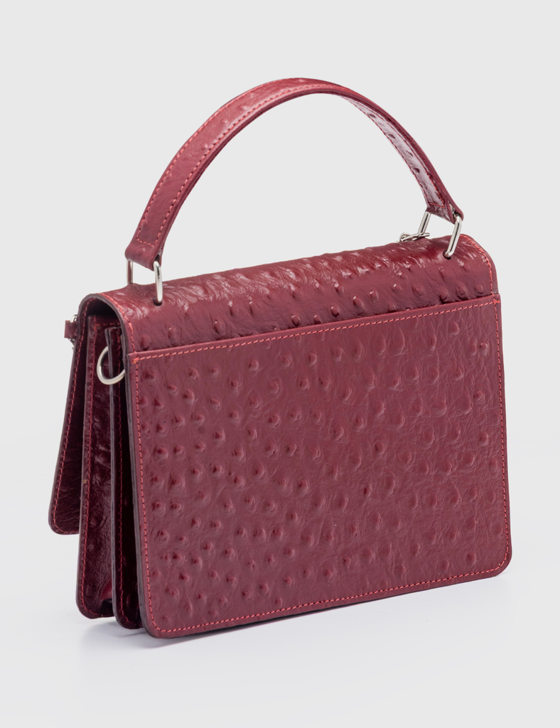 Cartera Inés Avestruz Granate