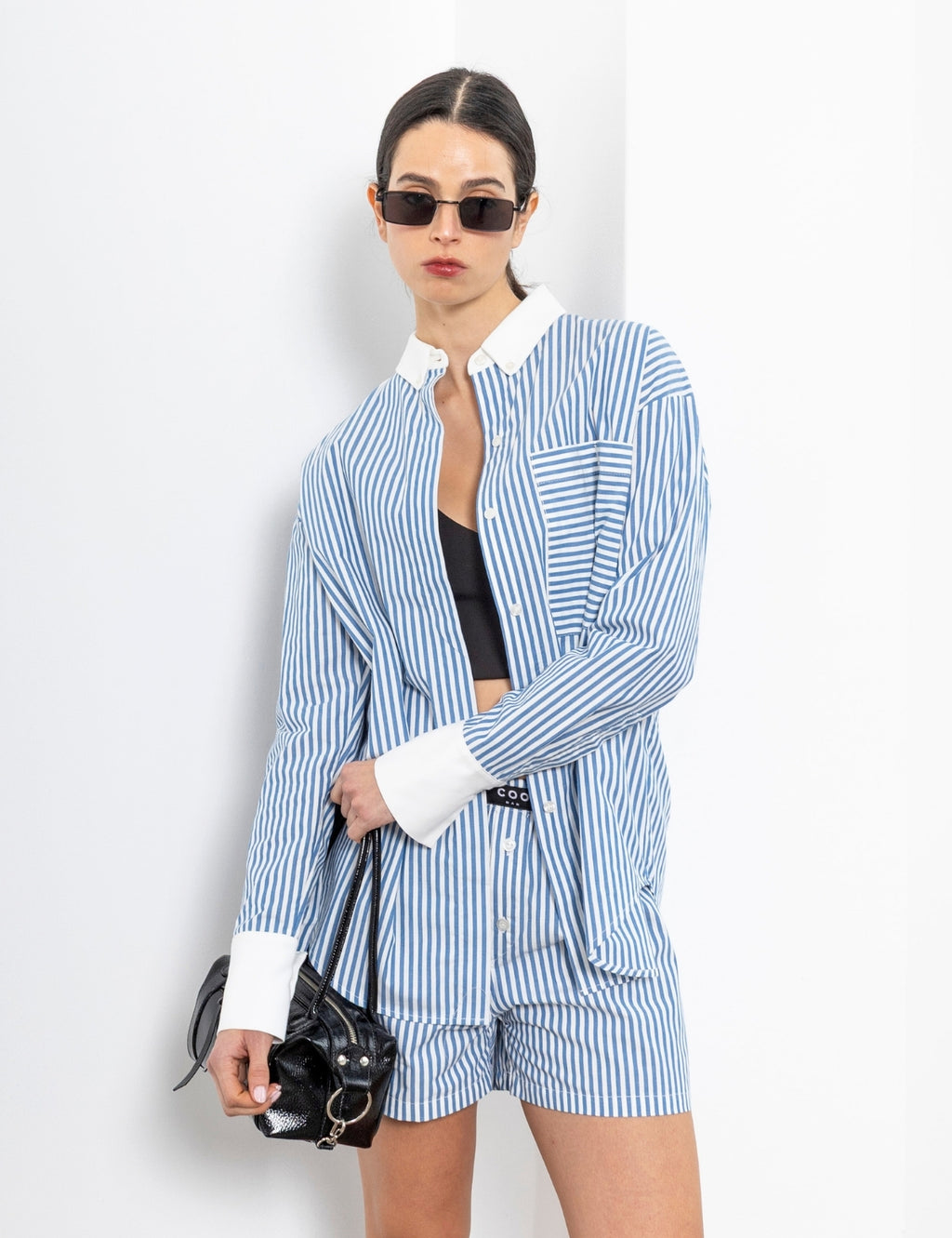 Blusa Lisa Rayas Azul