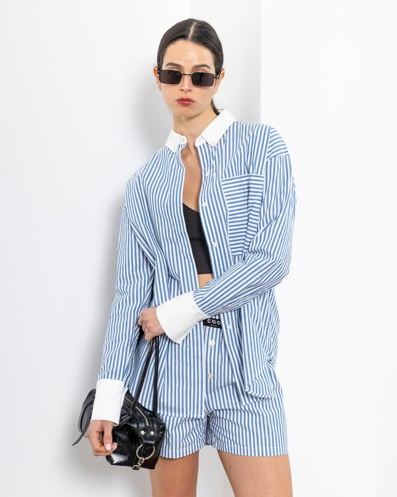 Blusa Lisa Rayas Azul