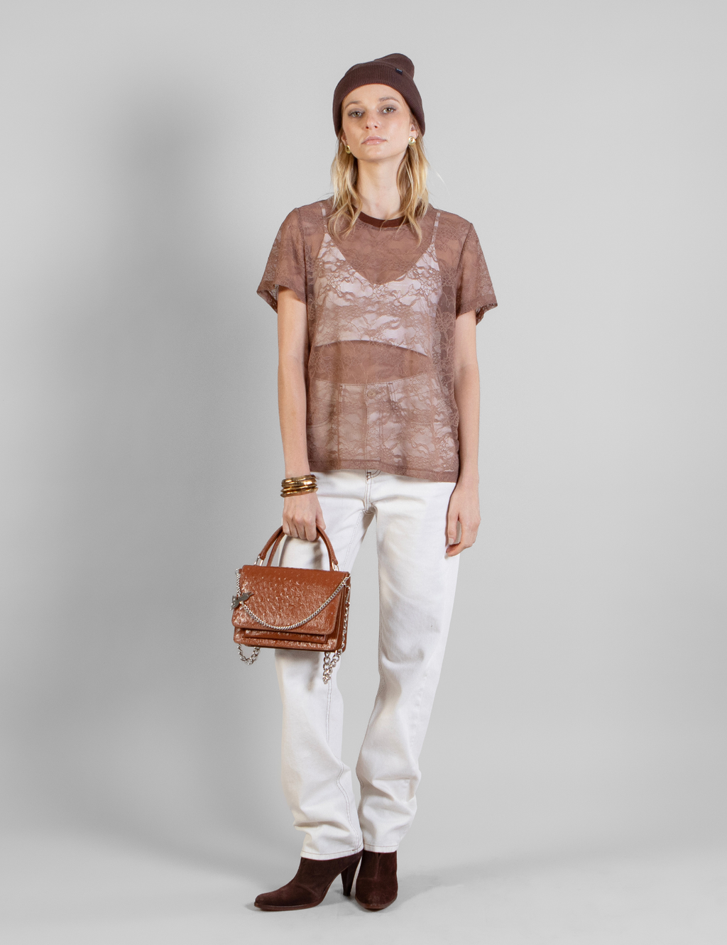Polera Rose Oversize Encaje