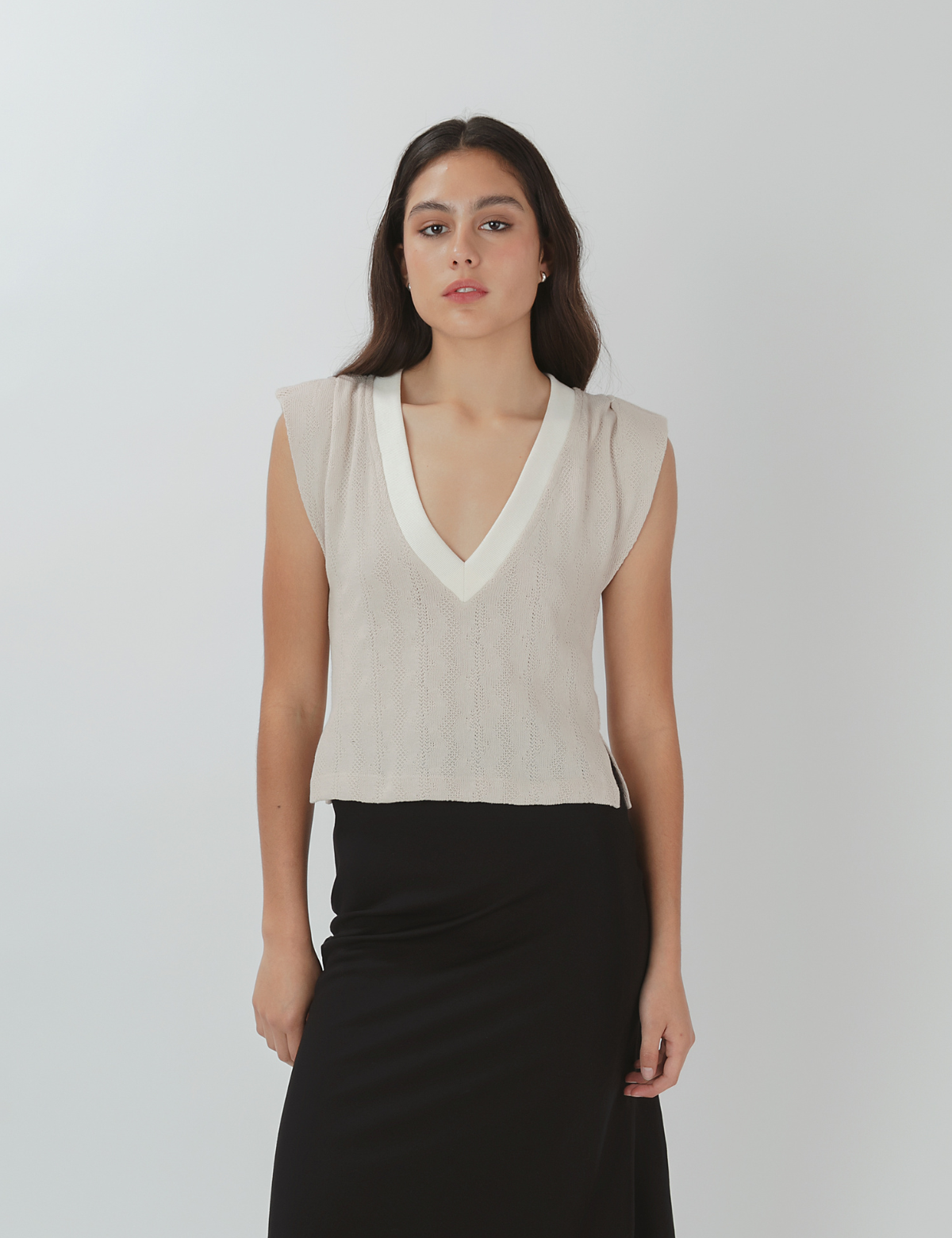 Polera tejida Saskia Hielo