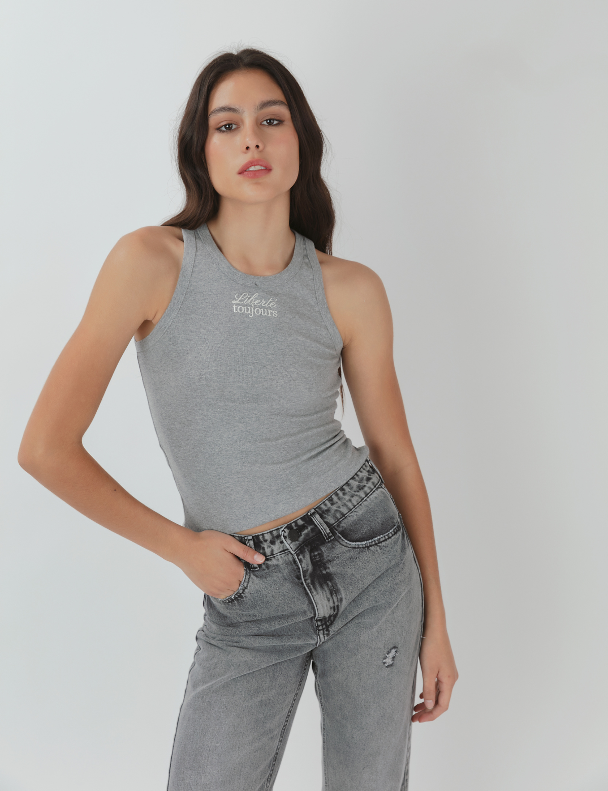 Musculosa Algodón Teresa Gris
