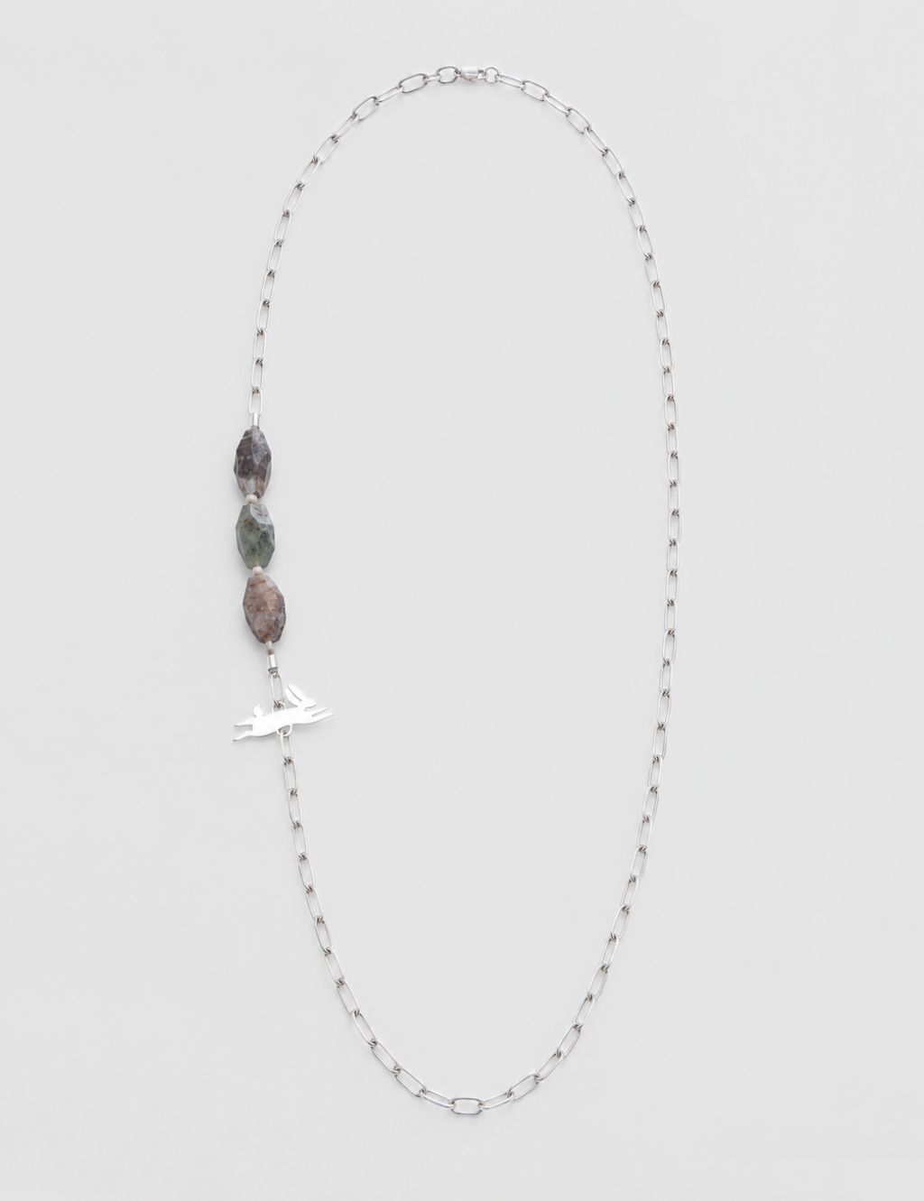 Collar Piedra Lapin XL Plata