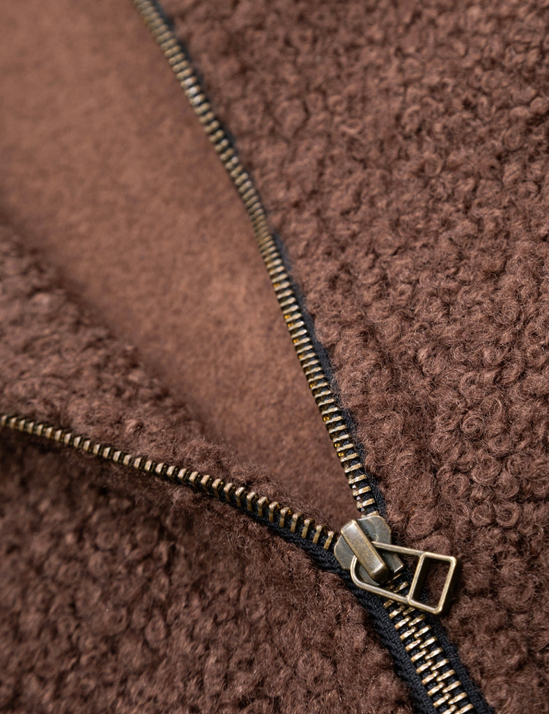 Abrigo corderito Ariel café