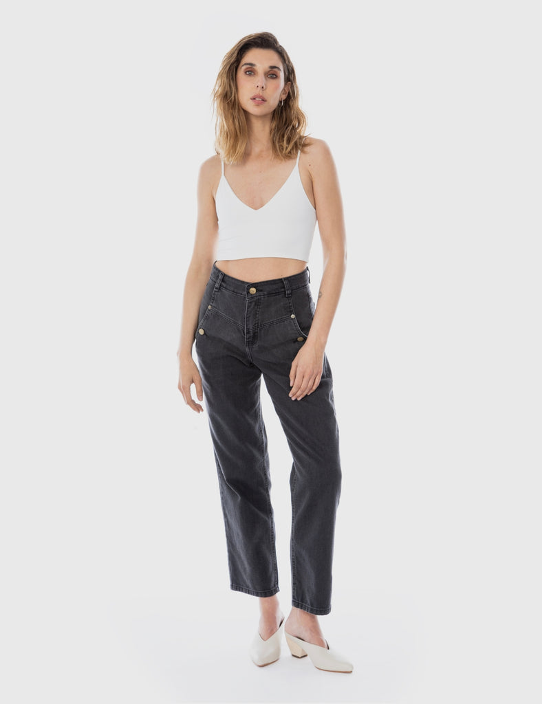 Jeans moms recycled Mandy gris
