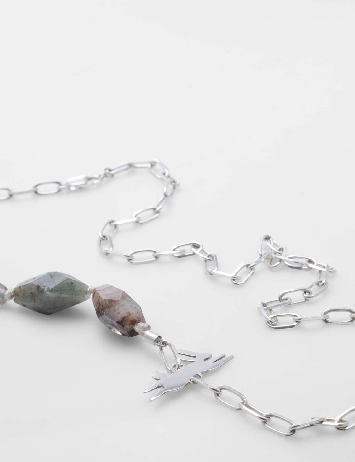 Collar Piedra Lapin XL Plata