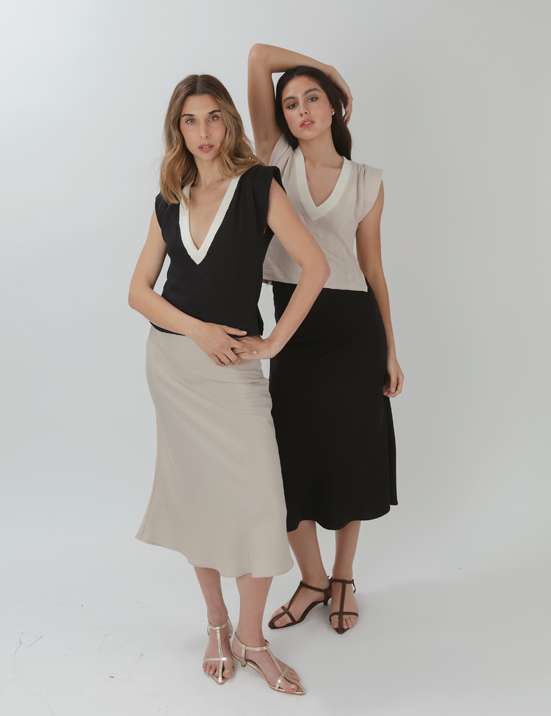 Polera tejida Saskia Hielo