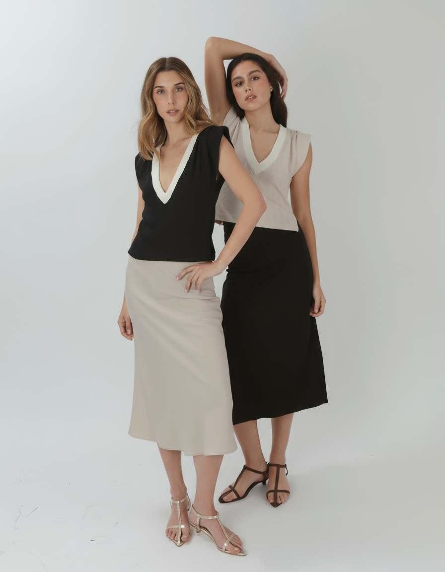 Falda Sesgo Suri Negro