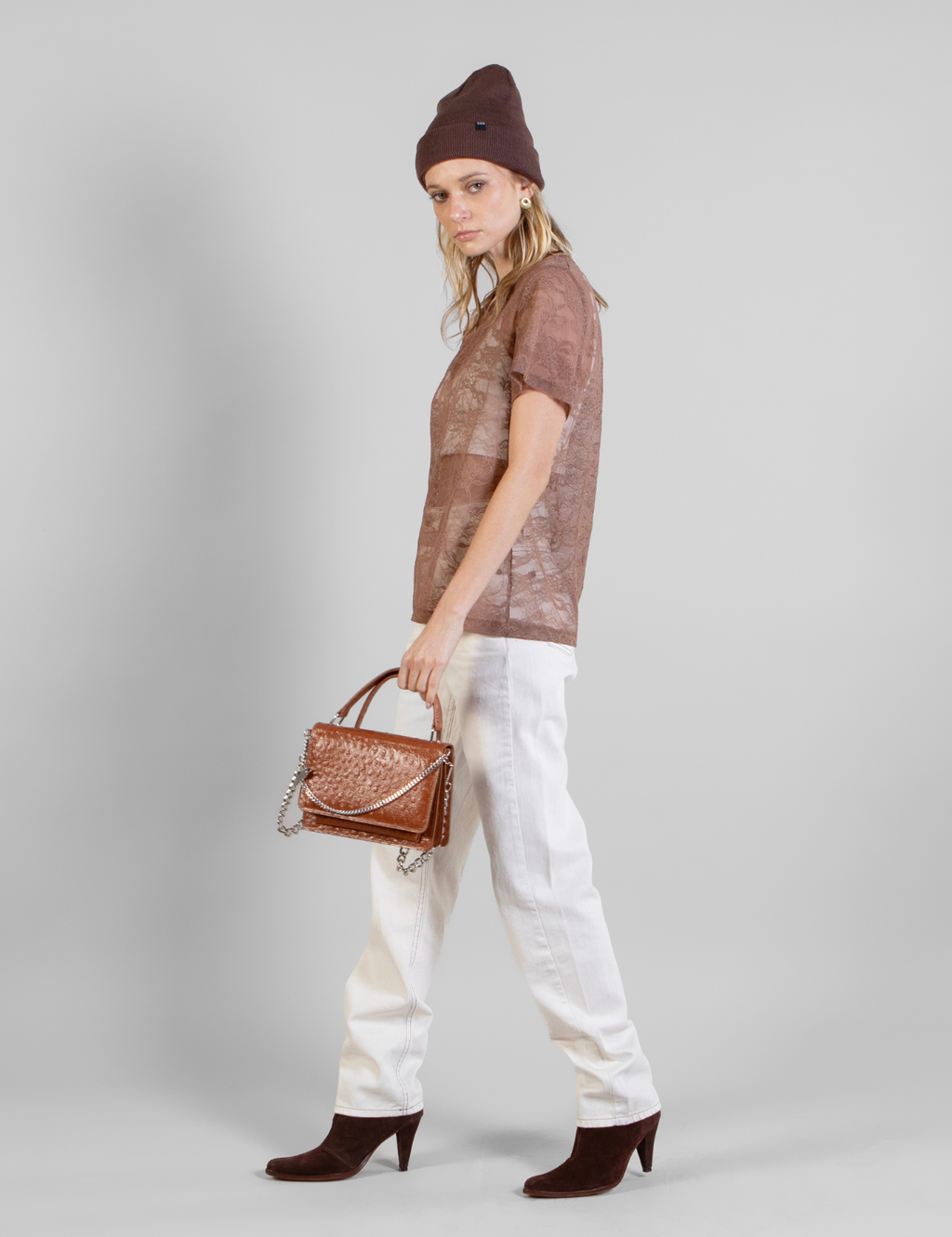Polera Rose Oversize Encaje