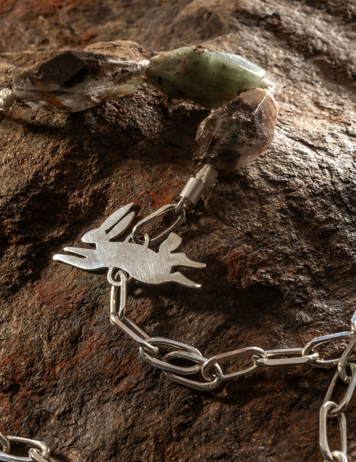 Collar Piedra Lapin XL Plata