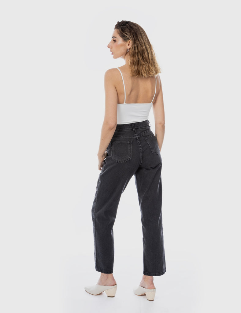 Jeans moms recycled Mandy gris