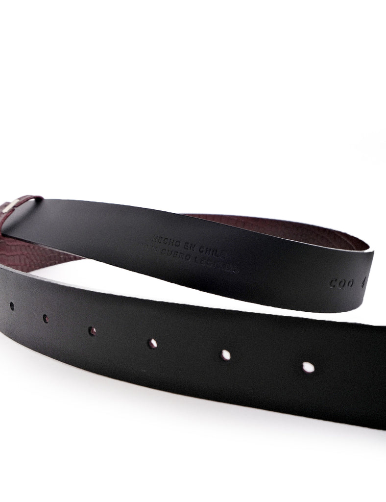 Cinturón cuero Conejo Croco Burdeo