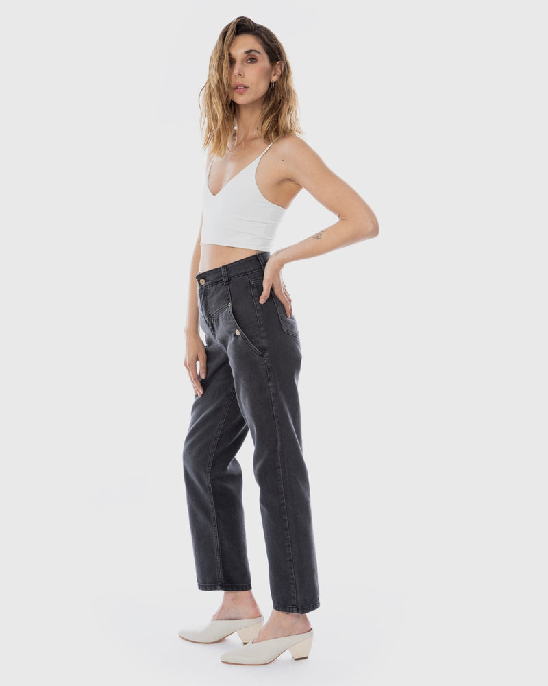 Jeans moms recycled Mandy gris