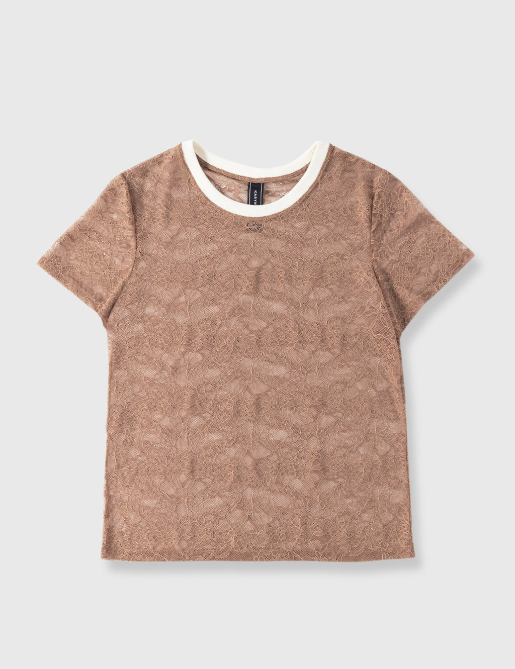 Polera Rose Oversize Encaje Mocca