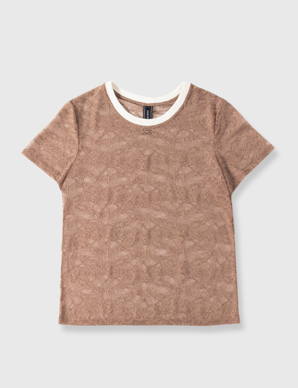 Polera Rose Oversize Encaje Mocca