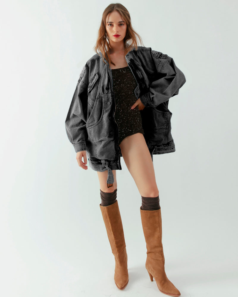 Chaqueta denim York negro