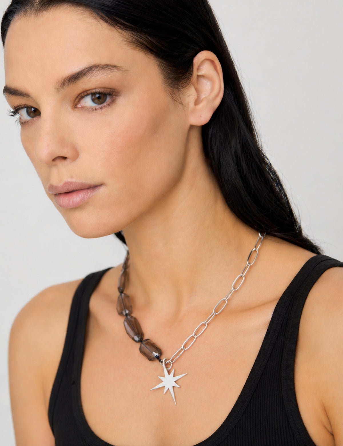 Collar piedra Rosa de los Vientos Plata