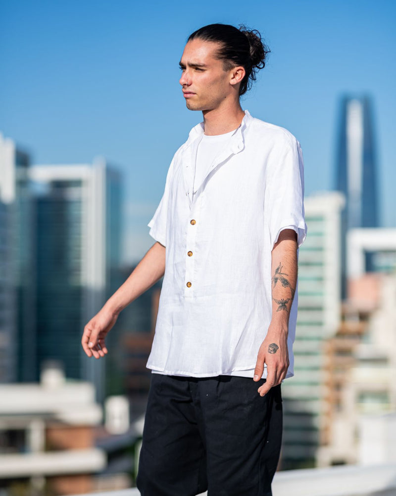 Camisa Lino Mao Blanco