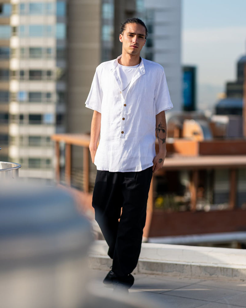 Camisa Lino Mao Blanco