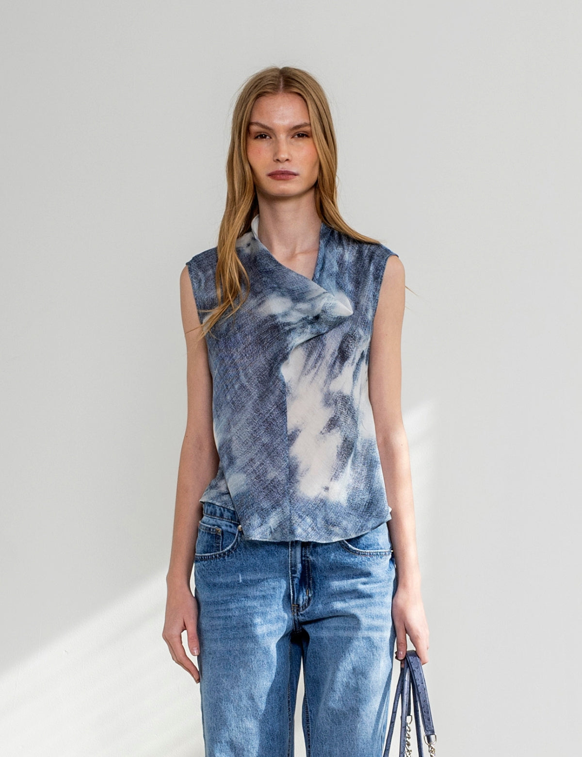 Blusa Seda Valentino Cielo