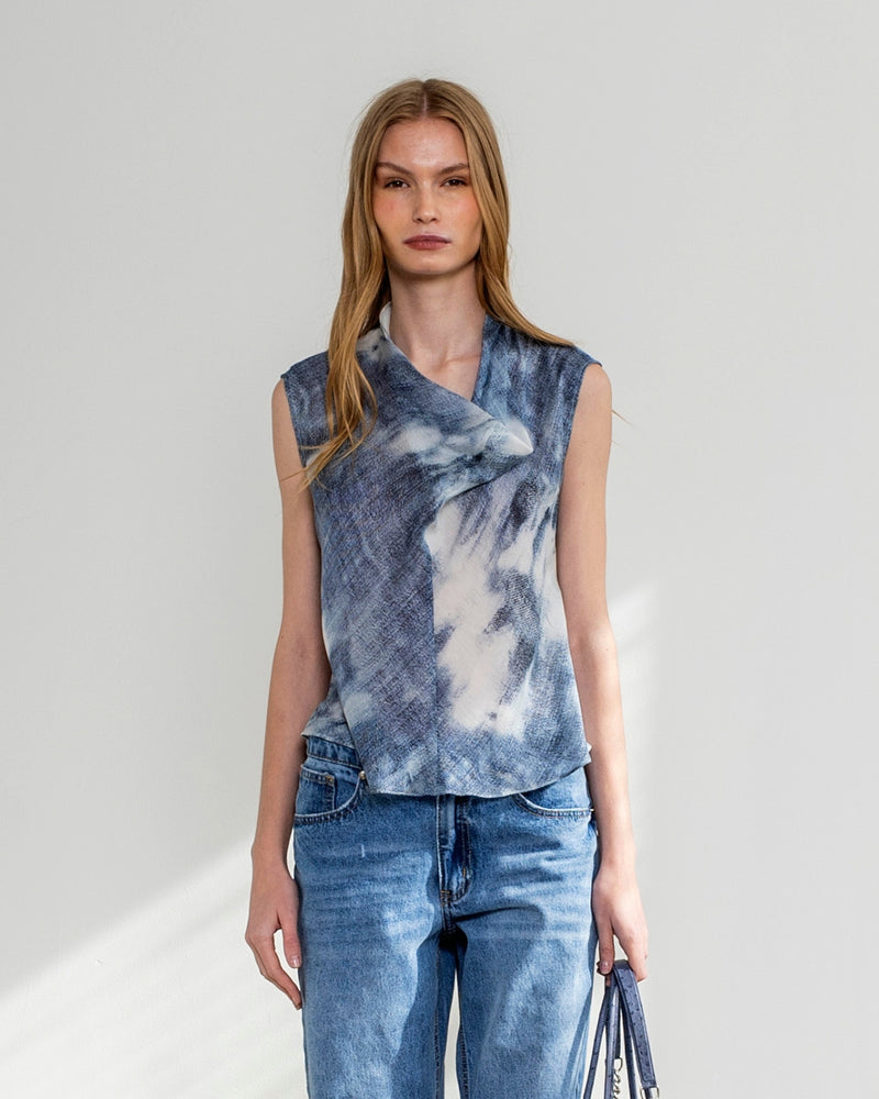 Blusa Seda Valentino Cielo