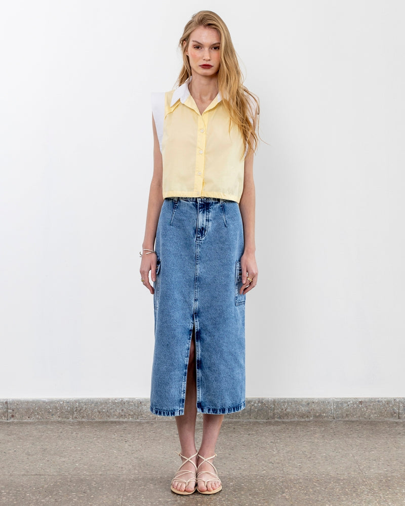 Falda Denim Ninfa Recycled Índigo