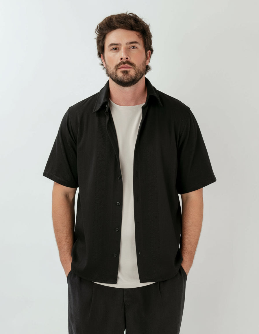 Camisa Algodón Fletcher Negro