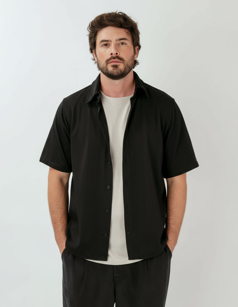 Camisa Algodón Fletcher Negro