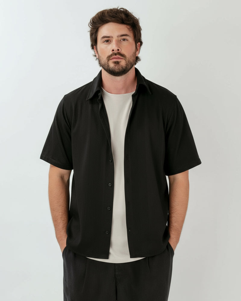 Camisa Algodón Fletcher Negro