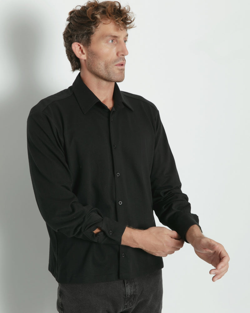 Camisa algodon Fletcher Negro