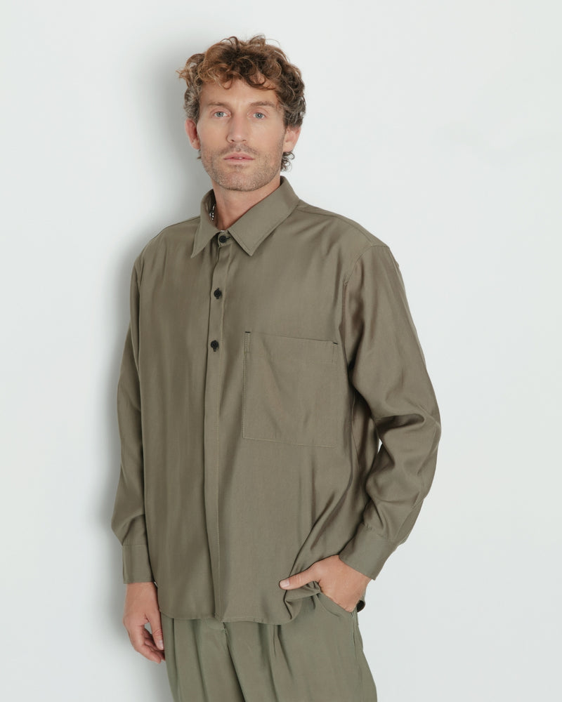 Camisa tencel West oliva