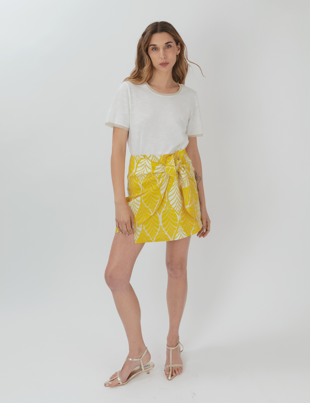 Falda Anakena Premium Hojas Amarillo