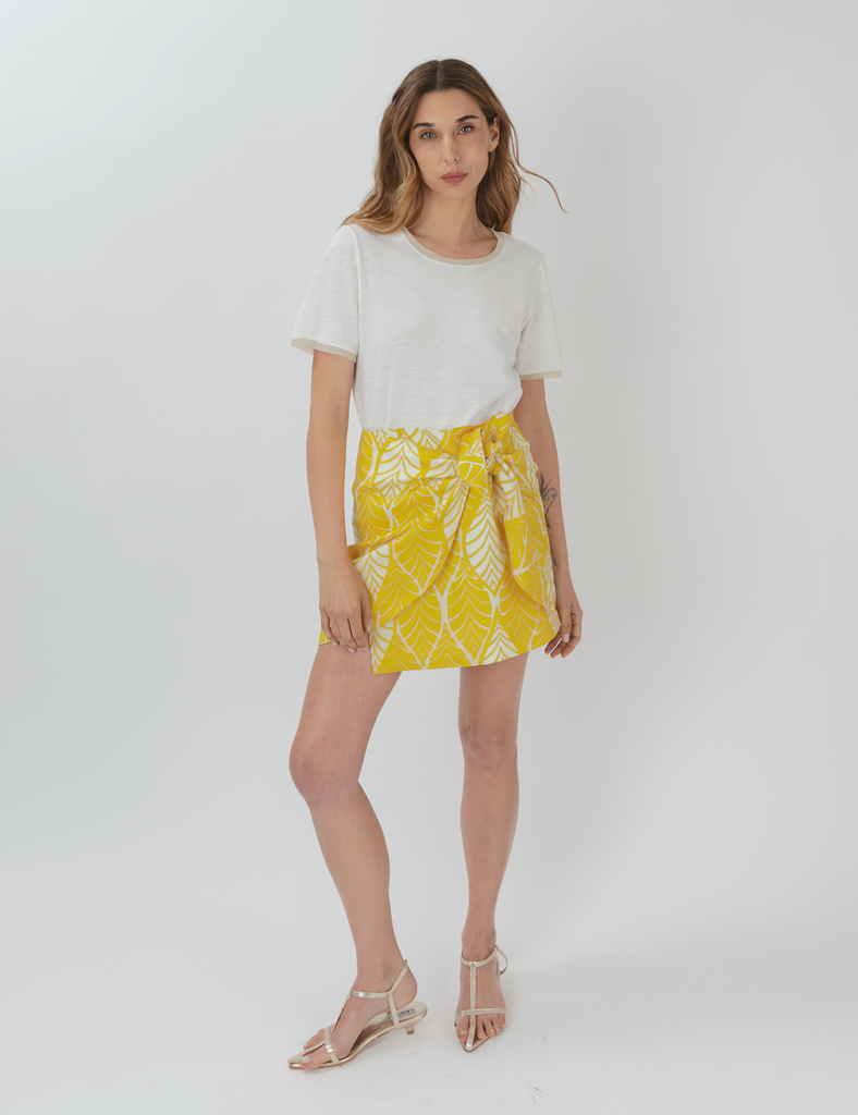 Falda Anakena Premium Hojas Amarillo