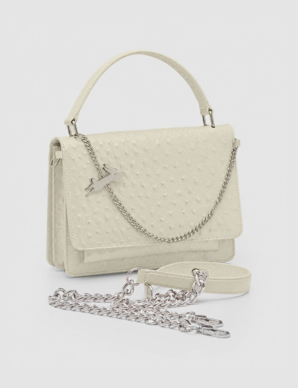 Cartera Inés Avestruz Hueso