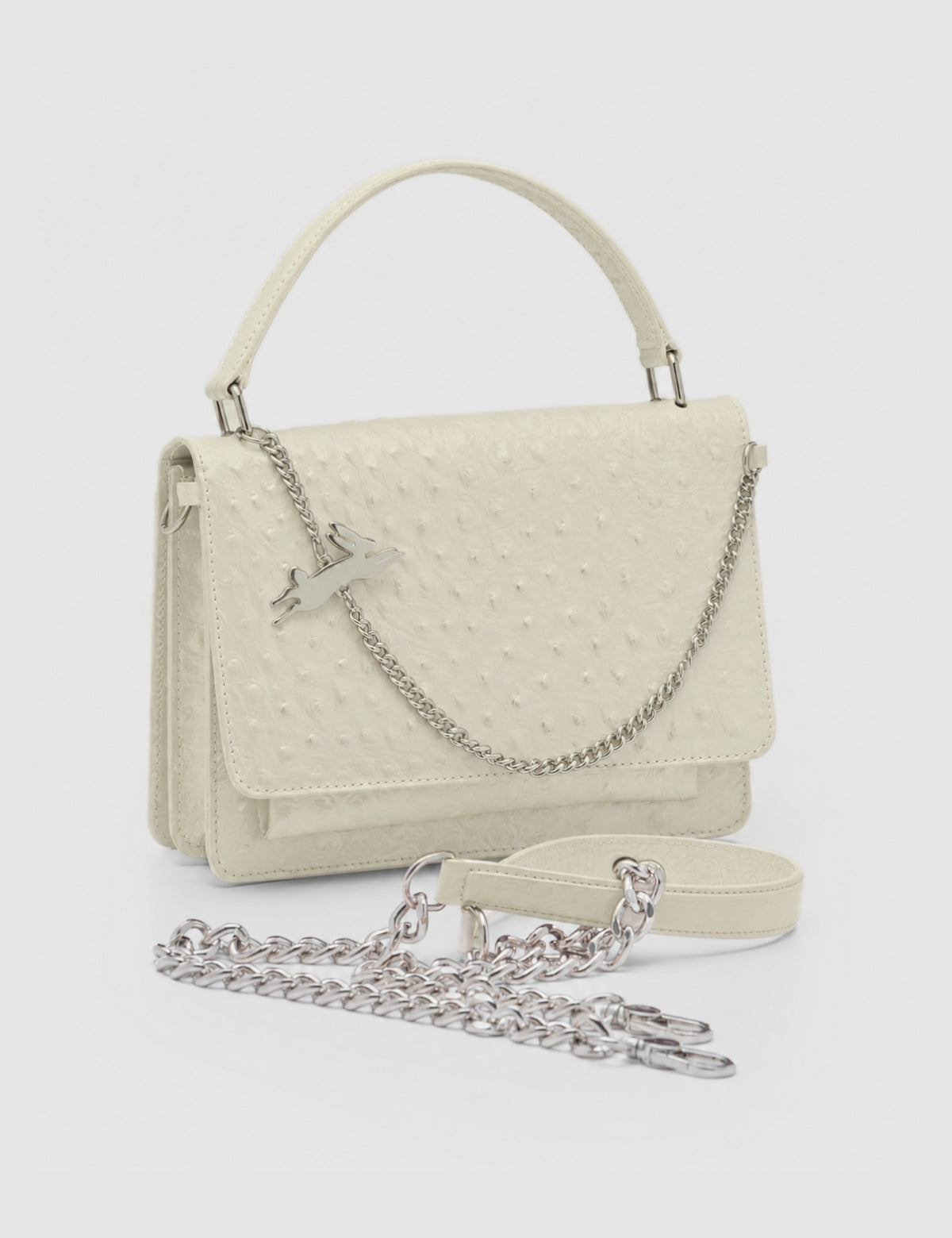 Cartera Inés Avestruz Hueso