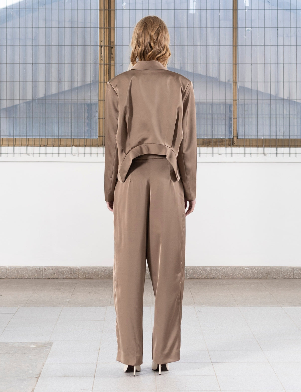 Pantalón Raso Celine Taupe
