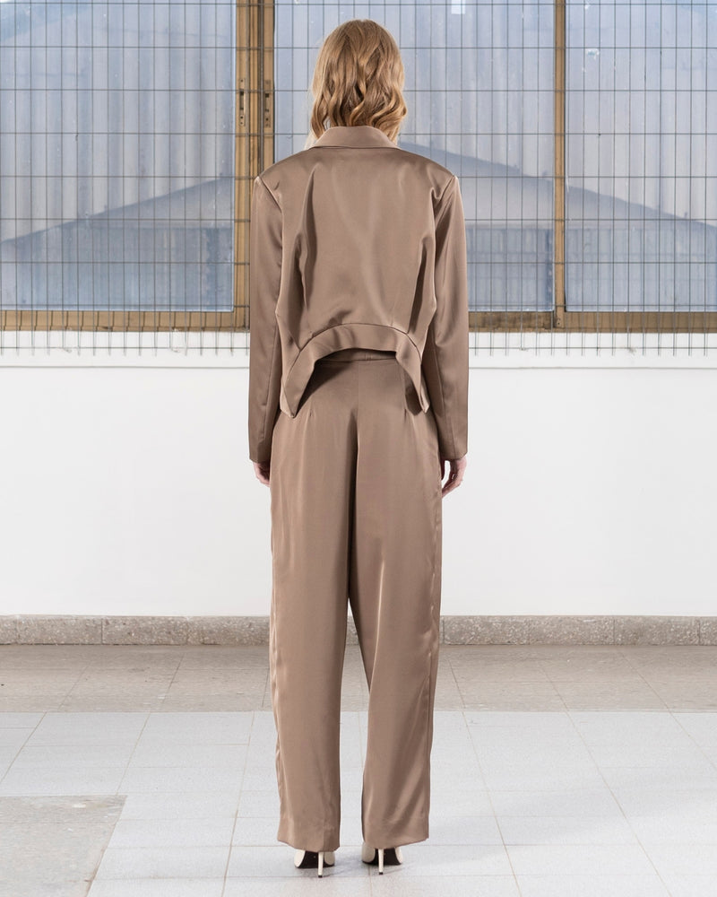 Pantalón Raso Celine Taupe