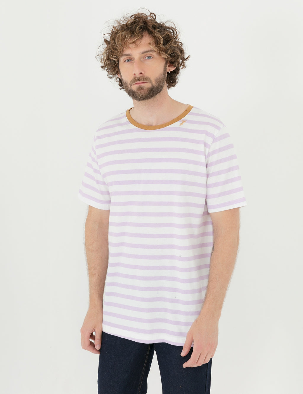 Polera Dylan rayas malva