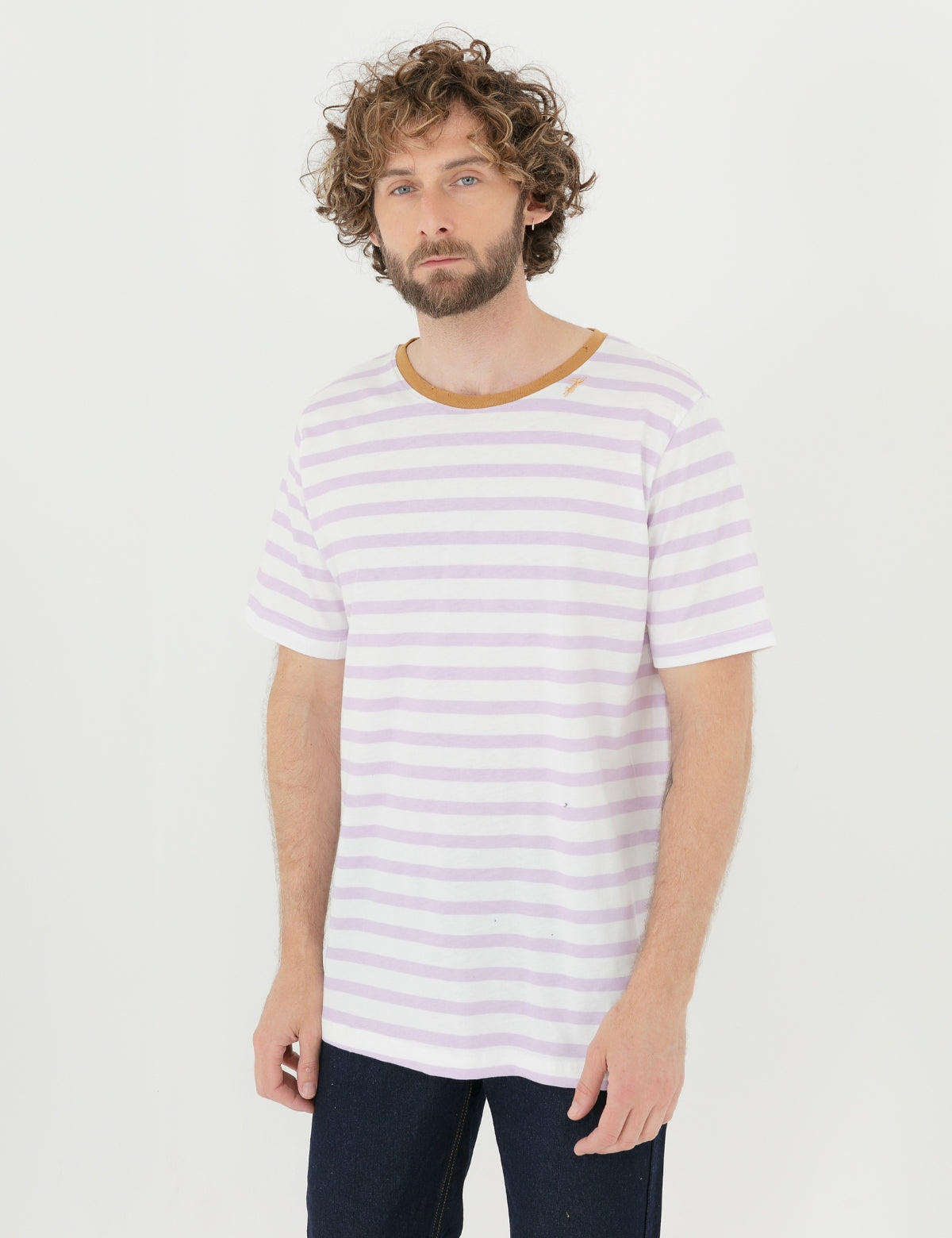 Polera Dylan rayas malva