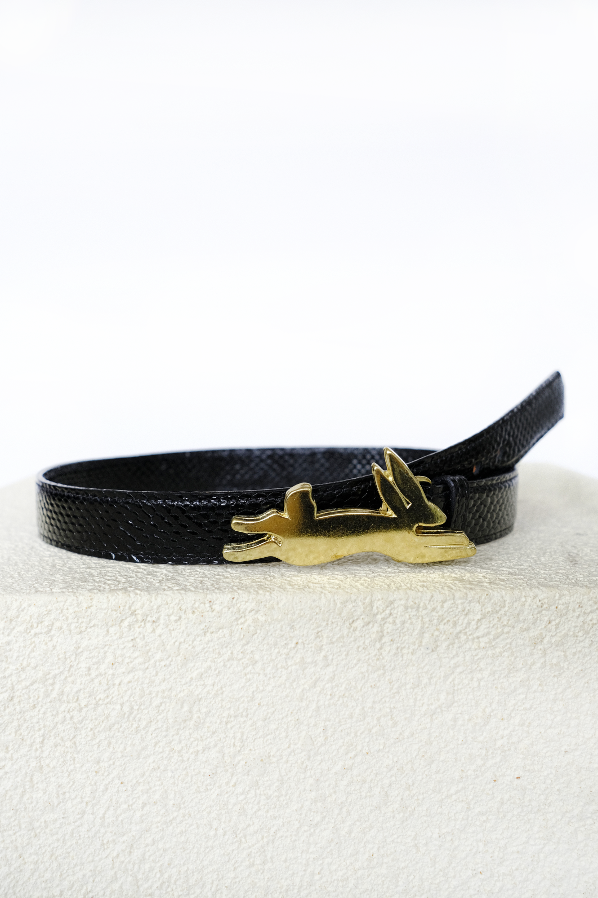 Cinturón Lapin serpiente negro / oro
