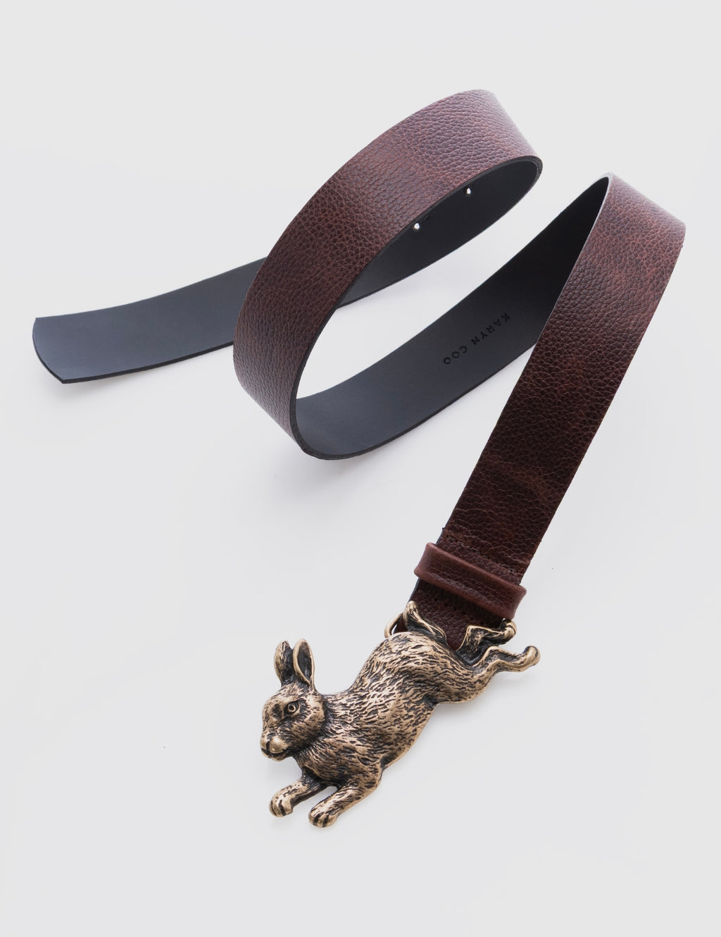 Cinturón Conejo Caoba Bronce Envejecido